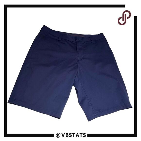 Rhone Men's Flat Front Button Fly Commuter Shorts Navy Blue Size 34 - Picture 1 of 9